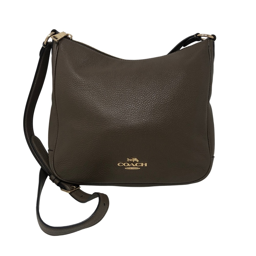 Coach Ellie File Crossbody Bag Medium Brown Pebbled Leather Gold Hardware